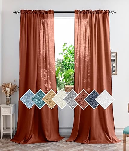 Miniatura 38 de Yancorp Khaki Kitchen Tier Curtains - 36 Inch Linen Textured Short Farmhouse Cafe Curtains for Small Windows in Bathroom or Laundry Room
