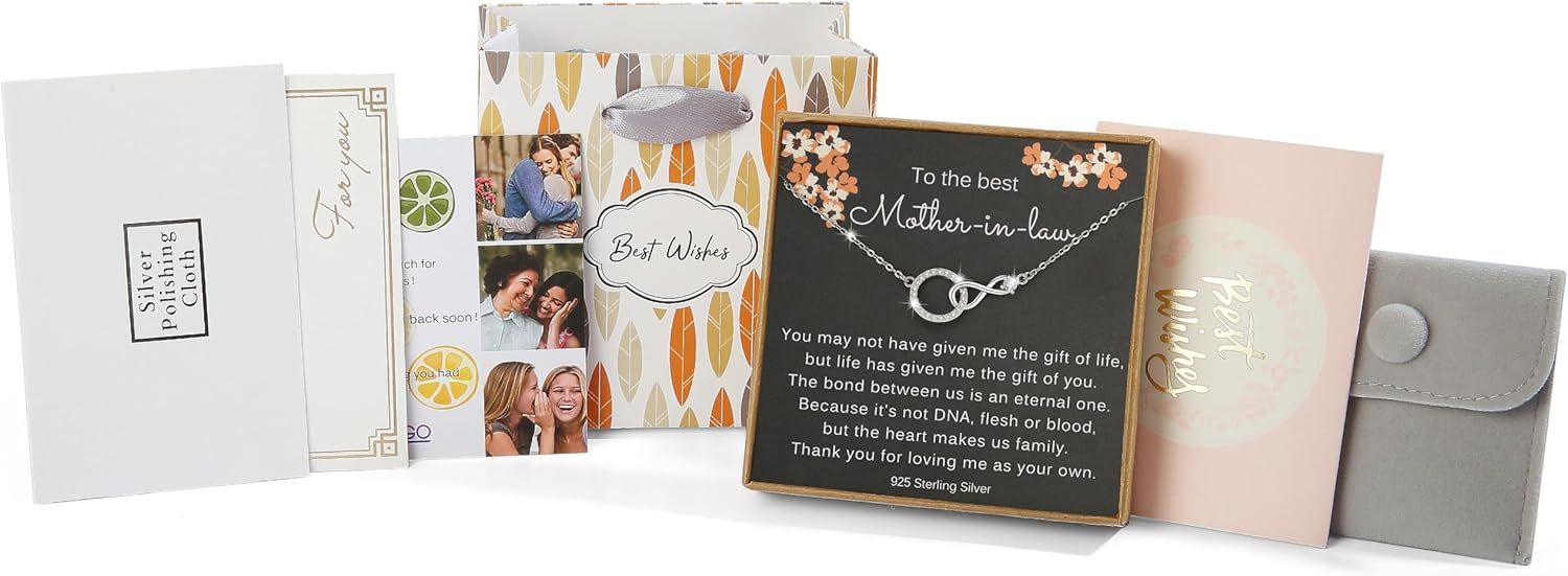 Mother in Law Necklace, Sterling Silver Infinity Necklace for Women, Mother in Law Gifts - Image 7