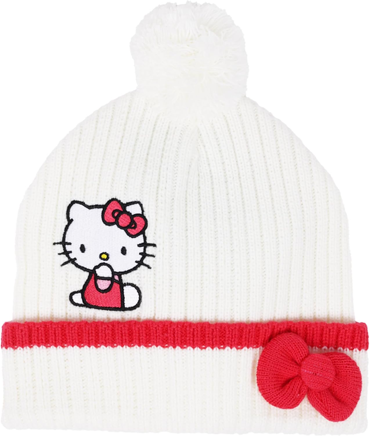 Hello Kitty 3D Beanie and Scarf Set, Winter Hat and Scarf Combo, Warm Knit Accessories for Cold Weather, Multi - Image 3