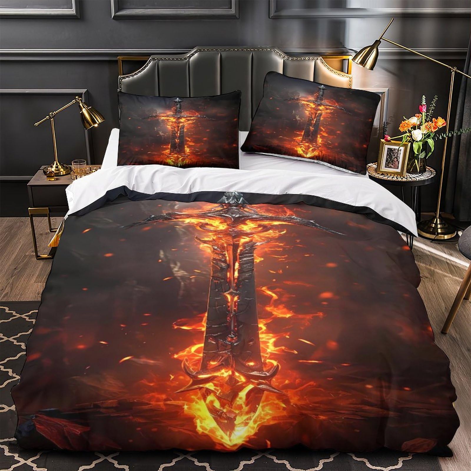 Housse de couette chat fantastique 3D microfbre 260x220 cm super doux