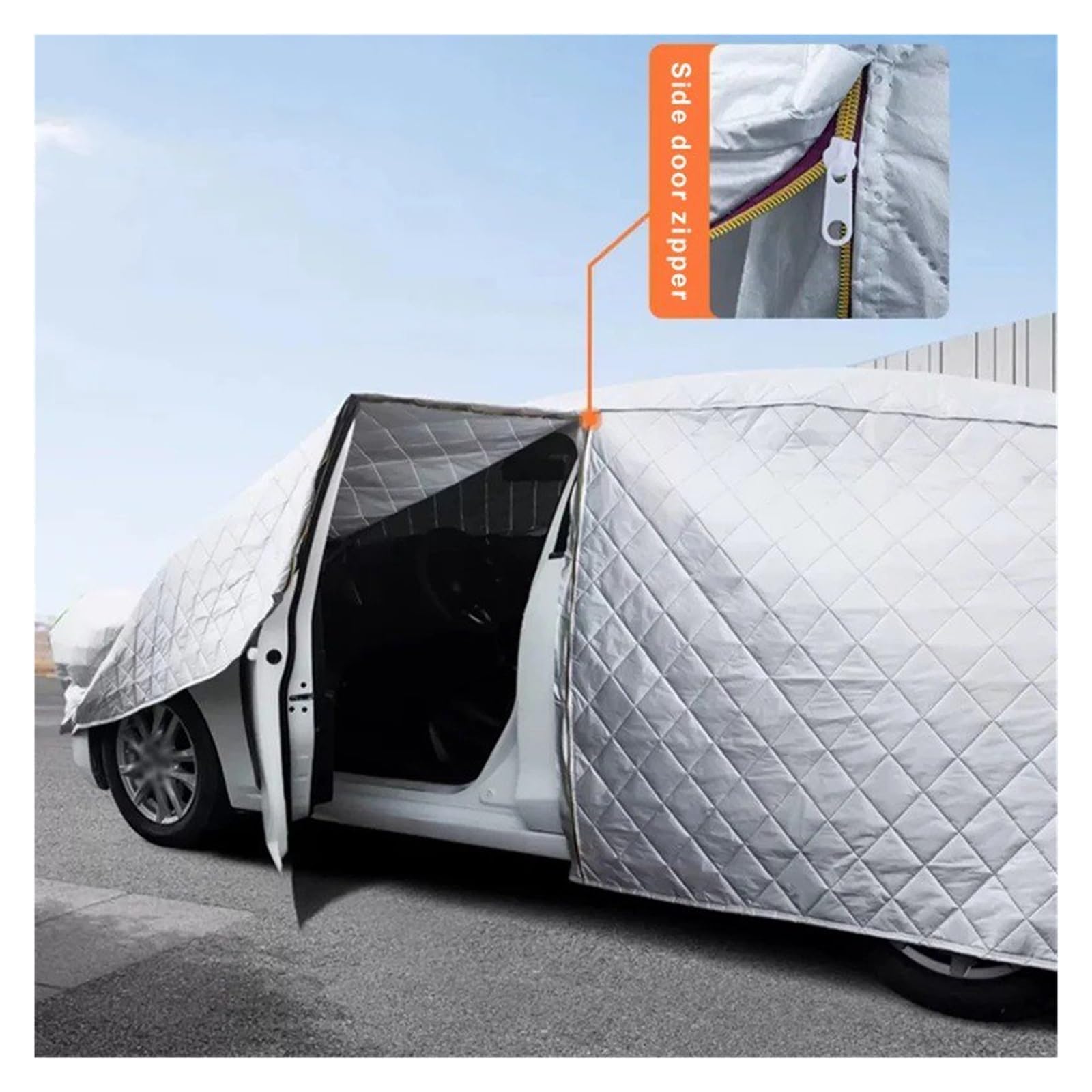 Telo Antighiaccio Teli Protettivi Integrali per Esterni Auto Antineve E Antigrandine Universali per SUV Berline Prodotti per l'inverno(Black,YXXL)