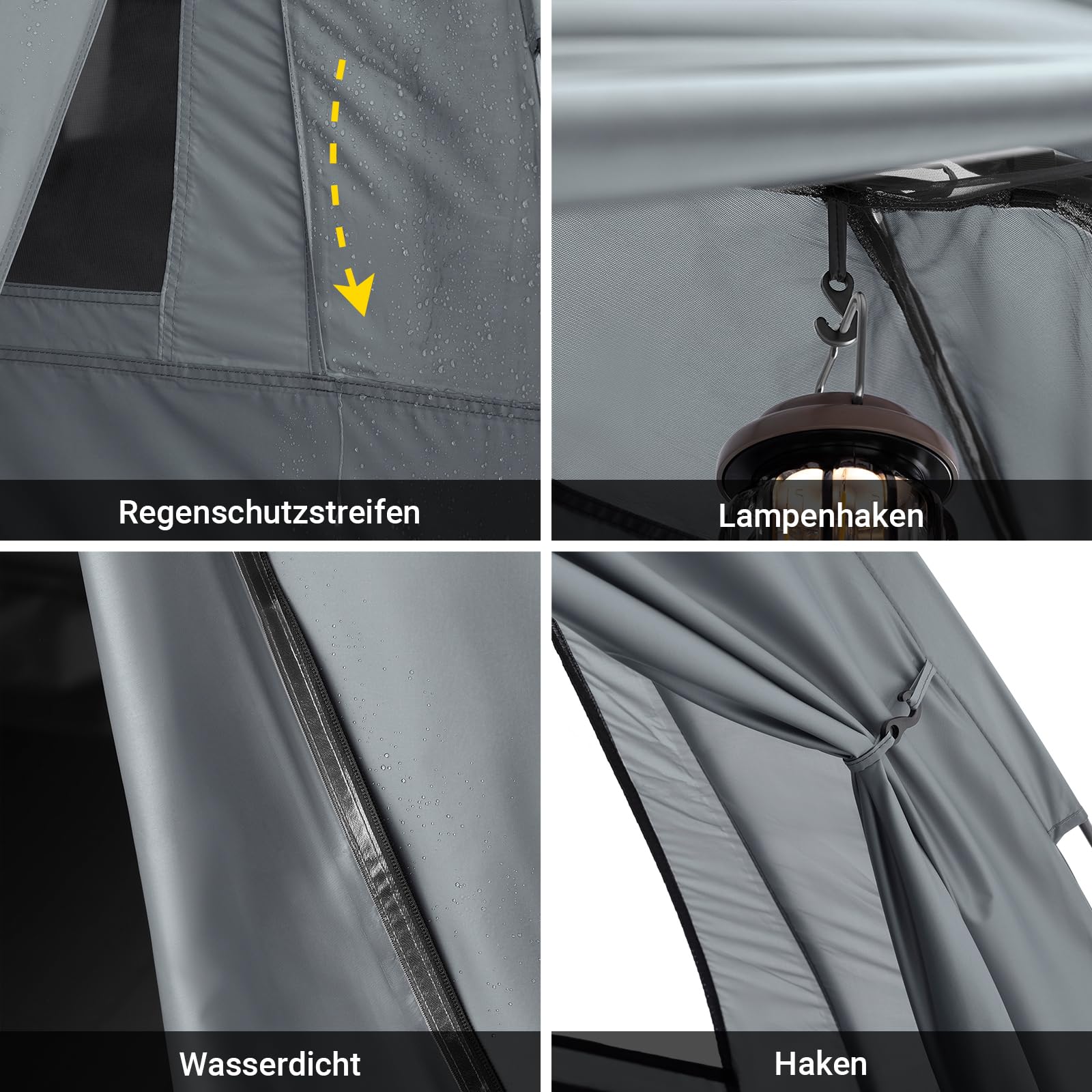 SoBuy Feldbett mit Zelt 7in1 Wurfzelt mit Luftpumpe, Rolltasche, Schlafsack, Wasserdichtes Campingbett Outdoor Campingliege Familienzelt Camping Tent