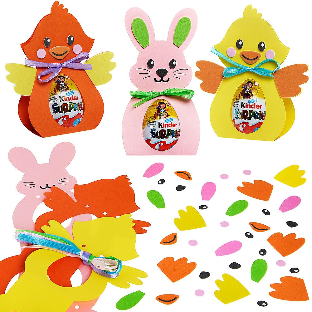 Baker Ross WA124 Large Chocolate Easter Egg Holders - Pack of 8, Foam Craft Kits for Large Easter Egg Decorations