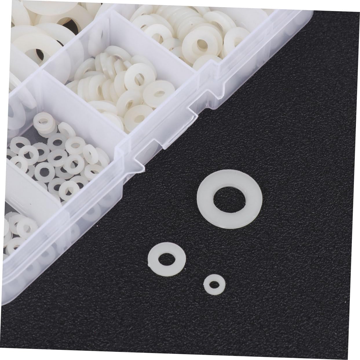 Mobestech 1050piezas Arandelas De Nylon Placas Planas Para Soportes Aislantes Para Eléctricas y Automóvil De Caja