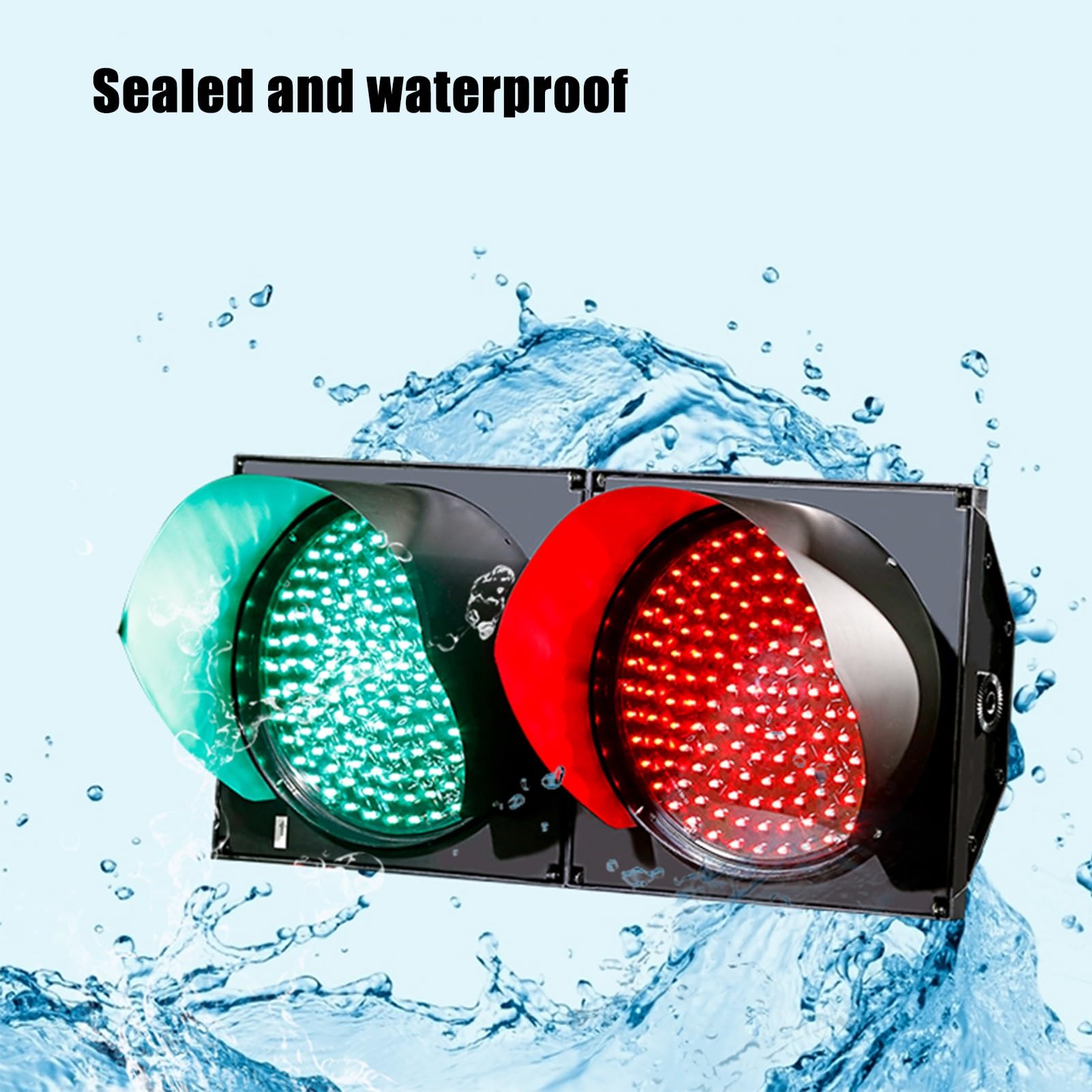 YQMHEZ Led Traffic Stop Light, Red/Green Traffic Light, Waterproof with Sun Visor, Industrial Wall Lamp Indicator Light,Cobweb Lens Warning Light, for Road, Toll Station(12V)