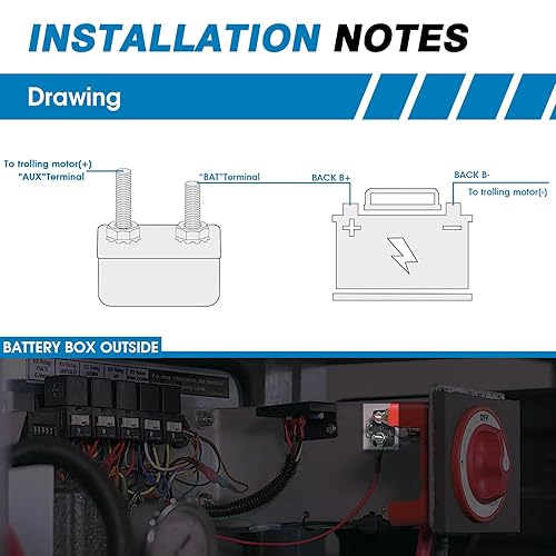 Miniatura 3 de GLOSO Disyuntores tipo perno para camión, autobús, RV, motocicleta, sin soporte, cubierta de metal, reinicio automático (T1), 1 paquete (30A) E511