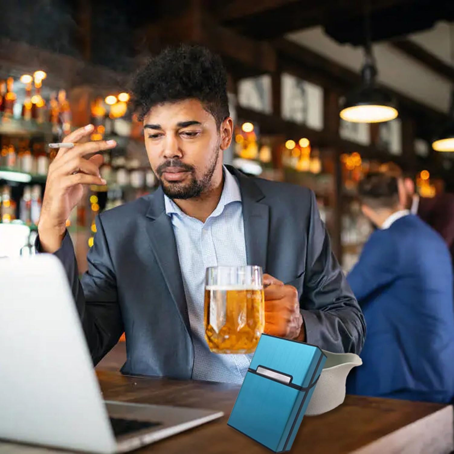 Amazon.com: Cigarette Case Brushed Metal Cigarette Case with Magnetic  Switch Flip Closure,20 Capacity (85mm, Gray + Blue,2 Pack,) : Health &  Household