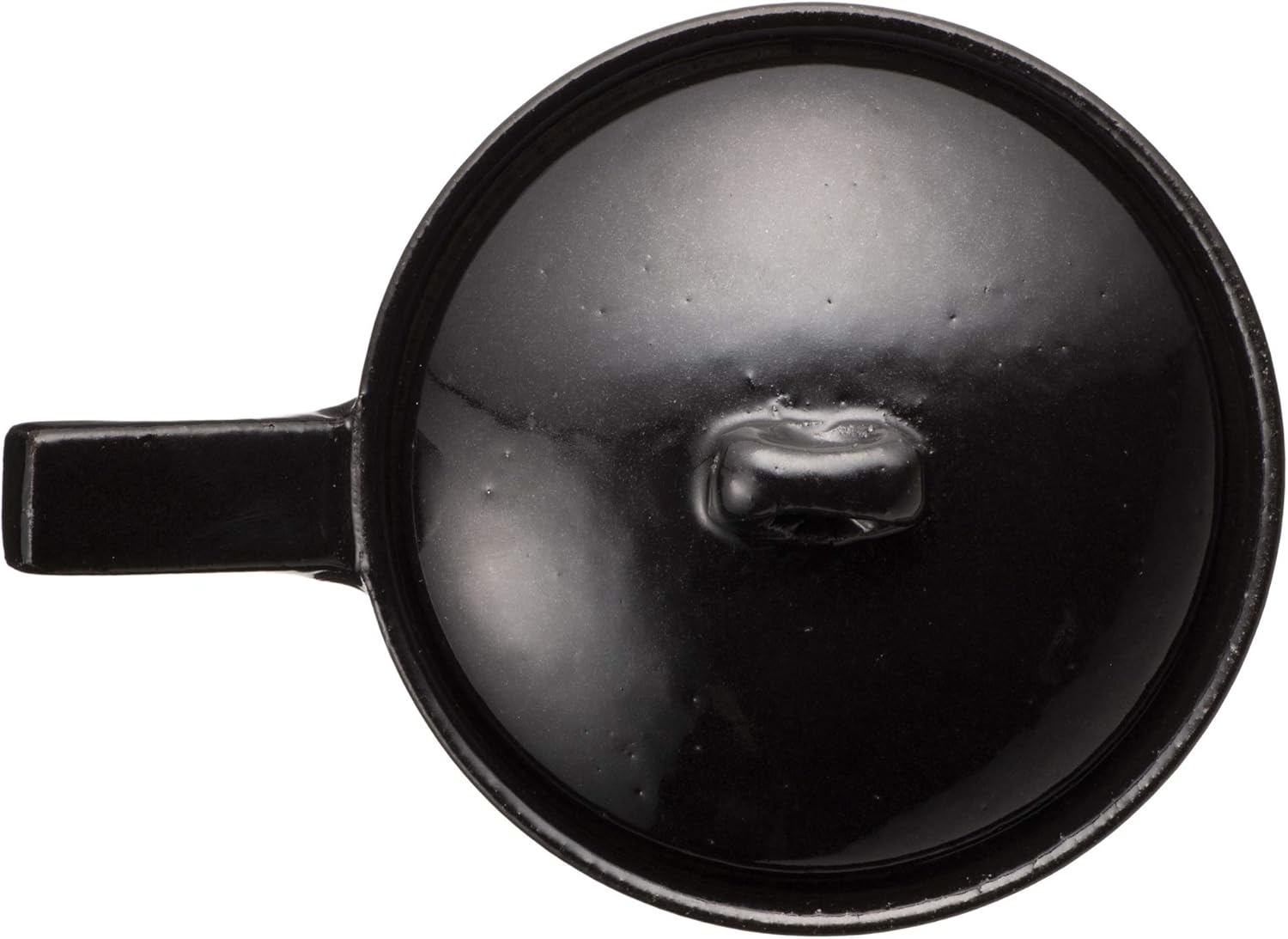 Hasegatani Pottery ACK-68 Fried Egg Pot, Egg Baker with Lid, Large, For 1 Person, 2 People, For 1-2 Eggs, Approx. 4.7 inches (12 cm), Approx. 4.6 fl oz (130 ml), Direct Fire, Microwave Oven, Black