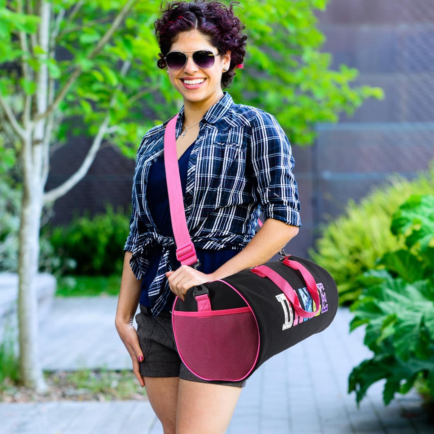 Dance Duffle Bag for Girls Sport Gym Bags Weekend Bag,Overnight Bag Dance Workout Duffel Bag with Adjustable Carry On and Handy Pouch for Dancers, Girls, Teens, Student Athletes (Style-1) - Image 7