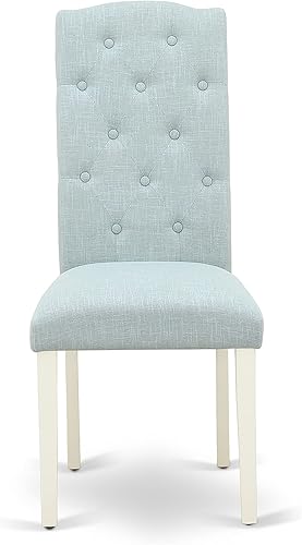 Miniatura 6 de East West Furniture CACE7-LWH-15 - Juego de mesa y sillas de cocina de 7 piezas consta de una mesa de comedor rectangular y 6 sillas de comedor