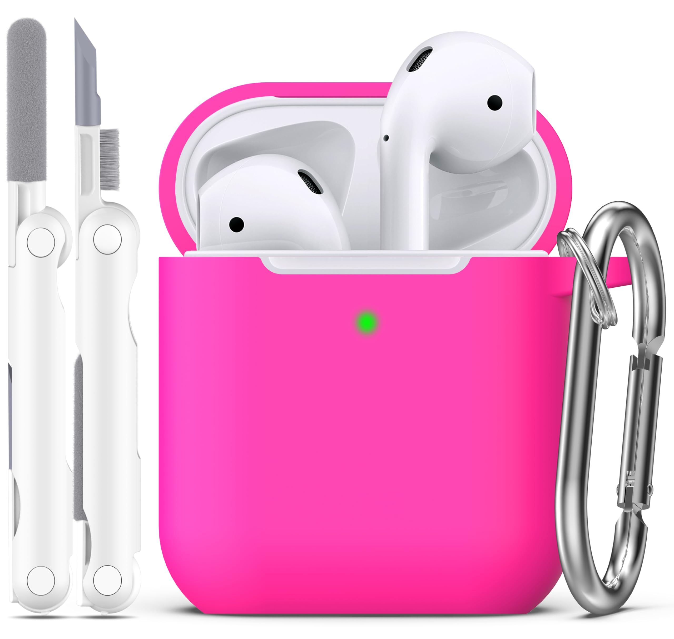 R-fun Funda para AirPods 4 con Kit de Limpieza, Case de Silicona Suave con Llavero, Funda Protectora Completa para Hombres y Mujeres, Compatible con Apple Latest Airpods 4th, Rojo — view 43