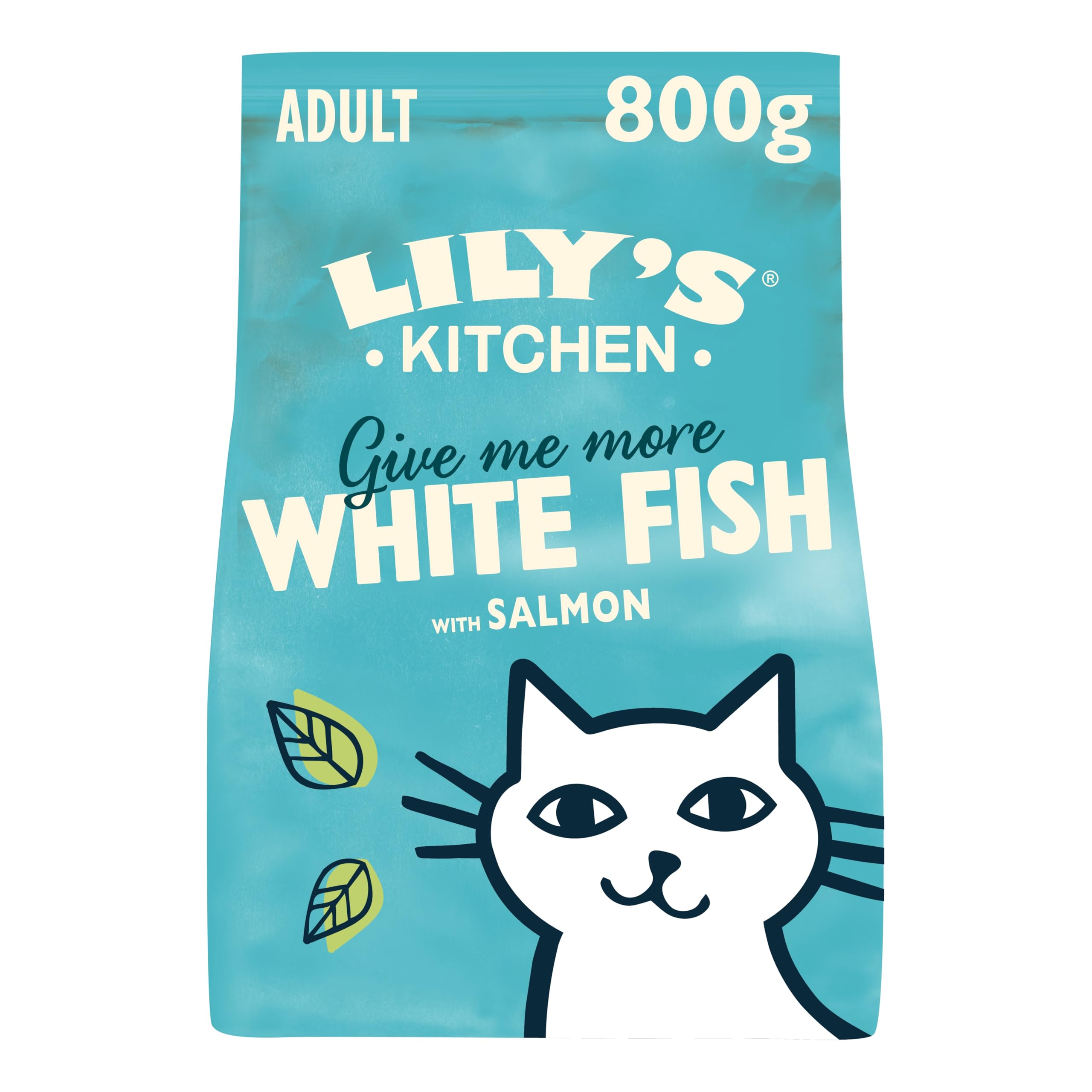 Lily's Kitchen Con ingredienti naturali Cibo secco per gatti adulti Ricetta senza cereali con pesce bianco e salmone 4 x 800g
