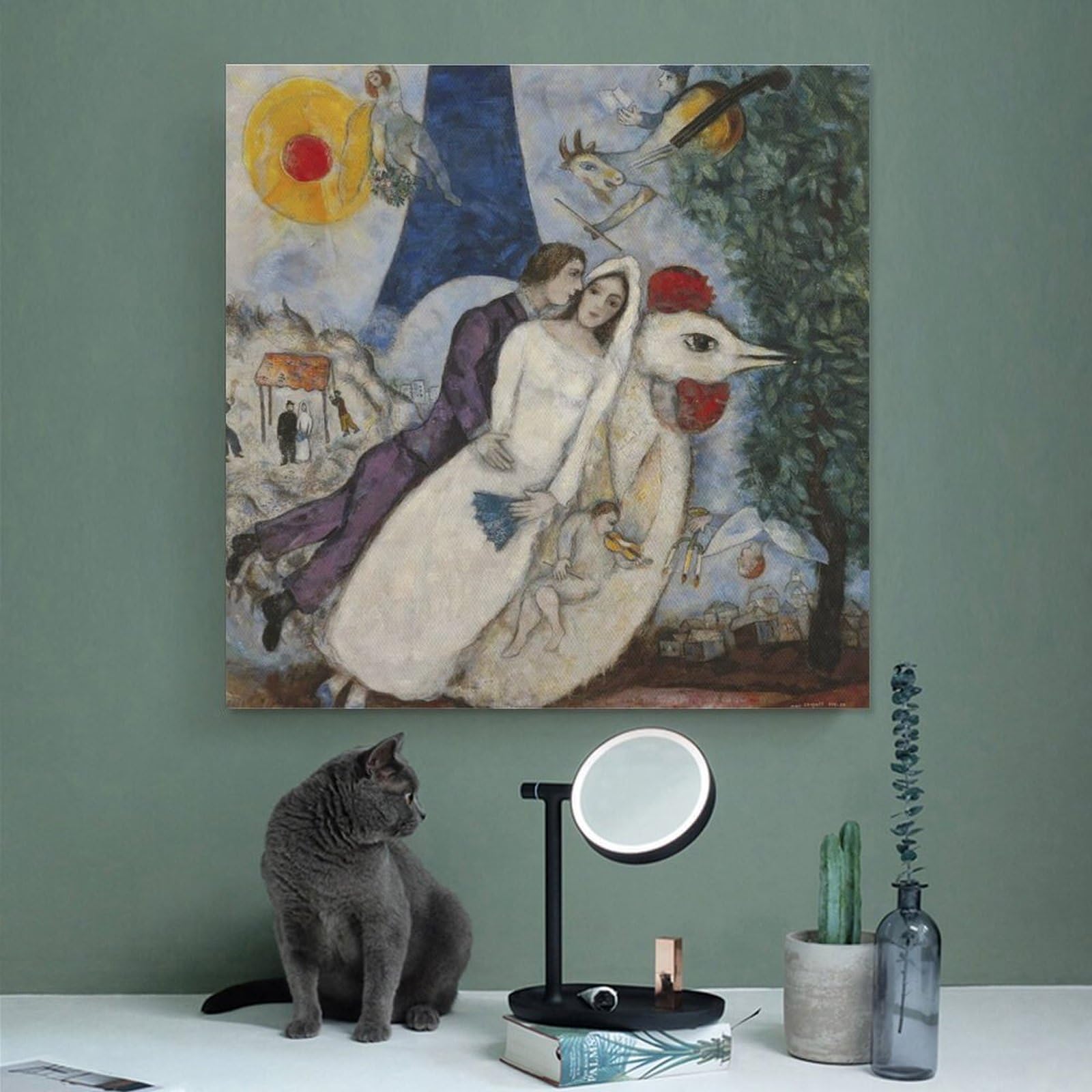 Amazon.co.jp: マルク・シャガール（エッフェル塔の夫婦）ポスター