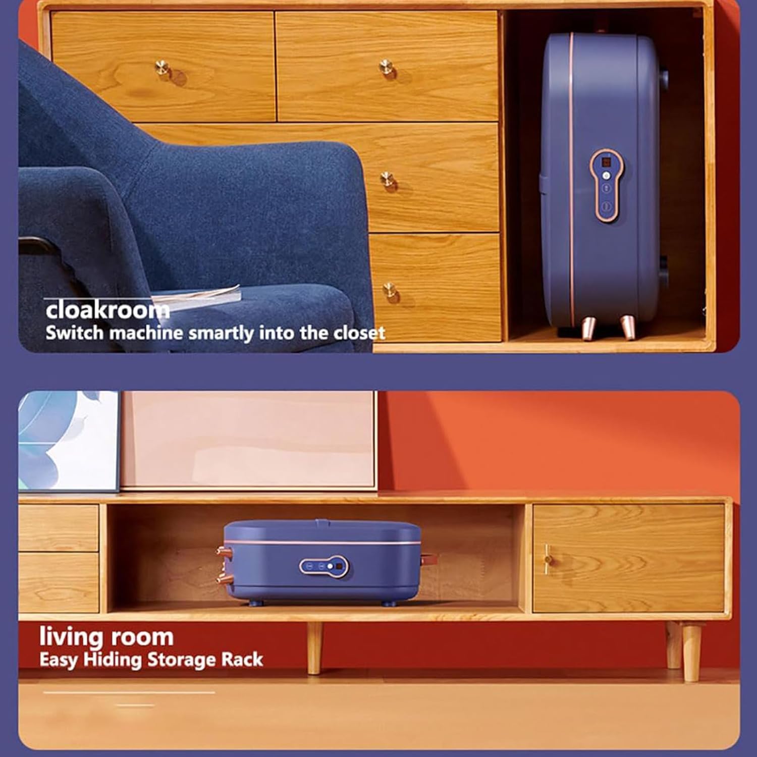 Home Portable Dryer, 800W Fully Automatic Clothes Dryer with Built-In Towel Rack, Household Clothes And Fabric Ironing Machine