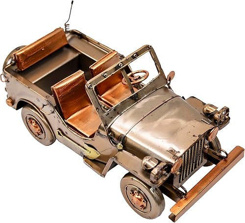 Vehículo coleccionable de hierro clásico modelo de automóvil, decoración navideña de camión de metal, mezcla única de vintage, rústico, camión de