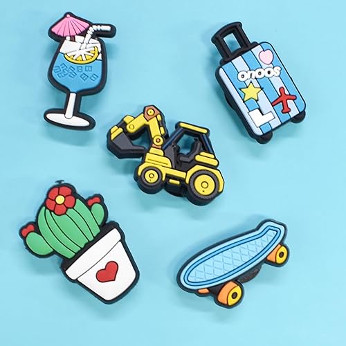 Miniatura 5 de Dijes para zapatos, lote de 25, 40, 80, 100, 120, 160, 200, 450 unidades, dijes de hebilla de clip de PVC al azar, diferentes para decoración de