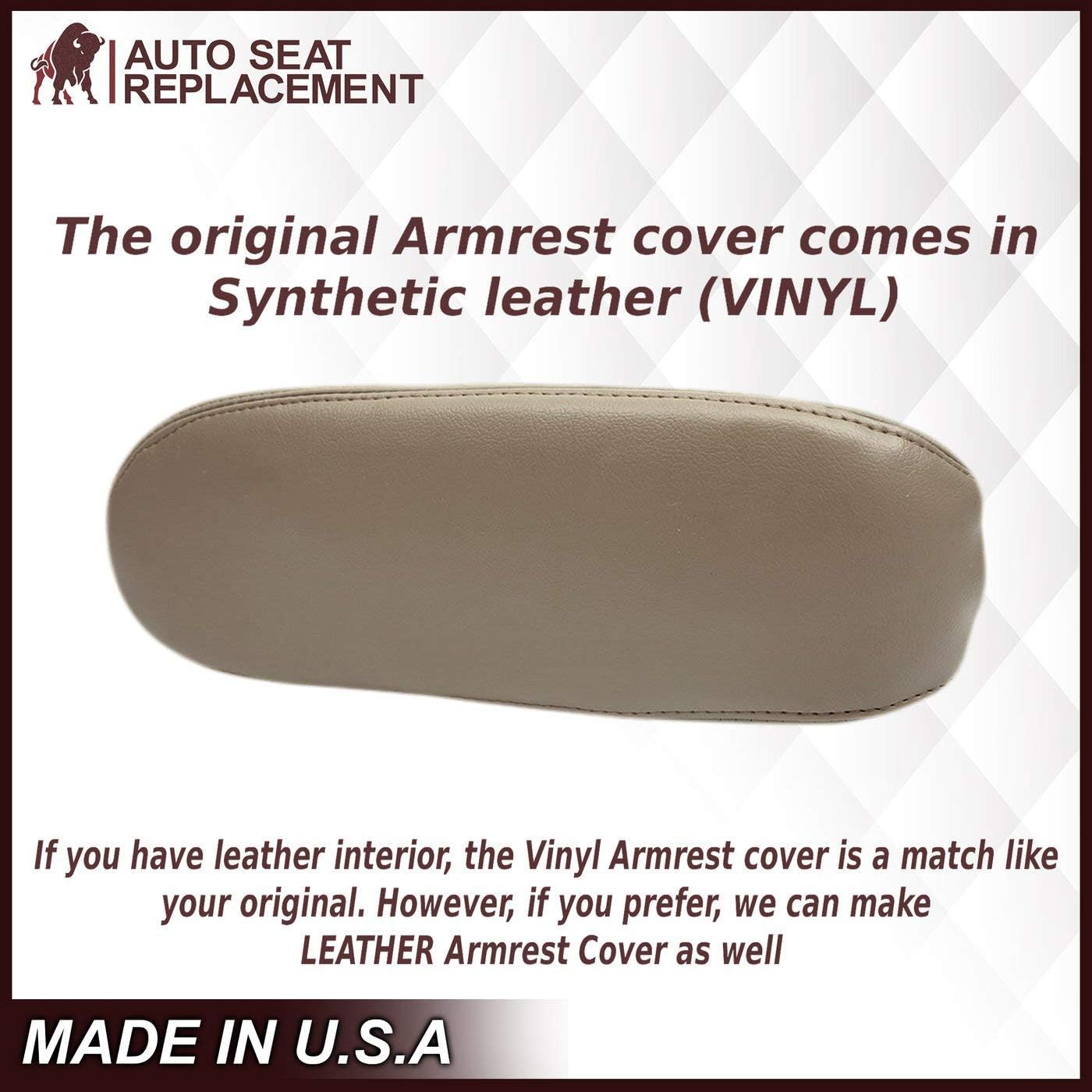 2002 2003 2004 2005 2006 2007 Ford F250 F350 Extended Cab Leather Seat Cover Replacement in Tan & Synthetic Leather Seat Cover for Ford F250 F350 (Synthetic Leather (Vinyl), Armrest (Fits Both Side))