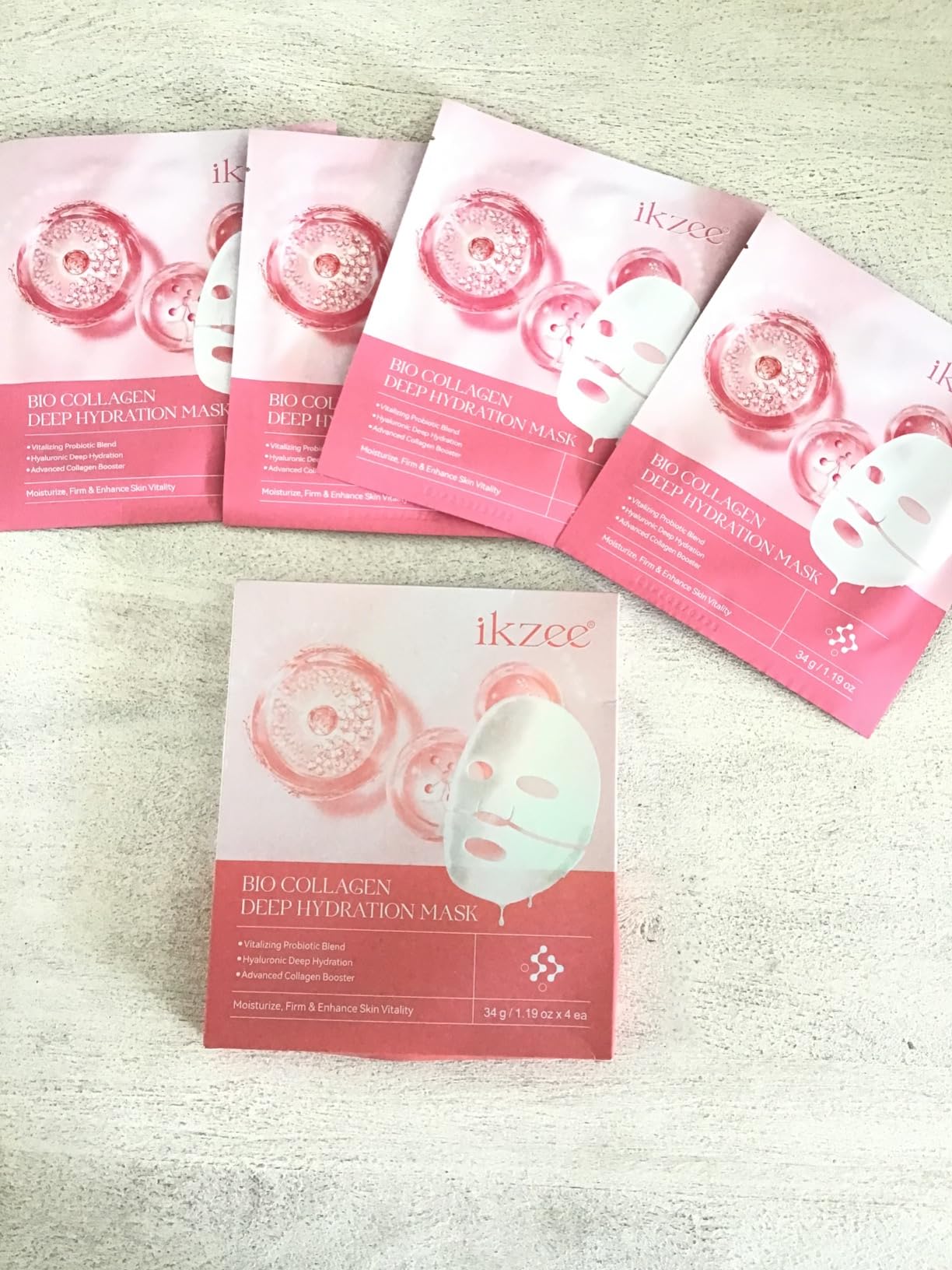 WeiWeiLa Collagen Face Mask Overnight, Collagen Real Deep Mask, Face Masks Beauty, Hydrating, Pore Minimizing, Brighten Skin Tone, Elastic Skin, 4PCS