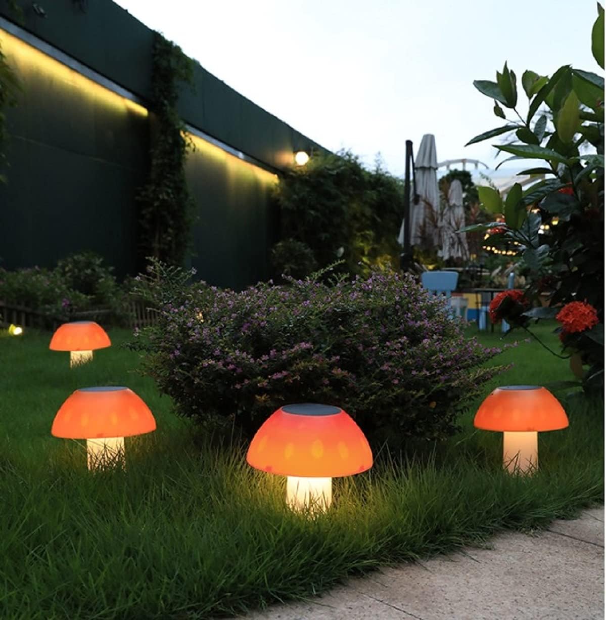 Solar Mushroom Lights Outdoor Light Sensor Ground 20LED Waterproof Landscape Lamp for Garden,Backyard,Step,Grass Ground(1 Pack, Warm White)