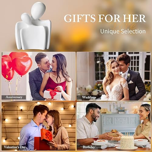 Miniatura 5 de Sculptures Home Decor Lover Statues- 6 Inch, Modern Home Decor Couple StatuesDecorations for Living Room Office Bookshelf Bedroom White