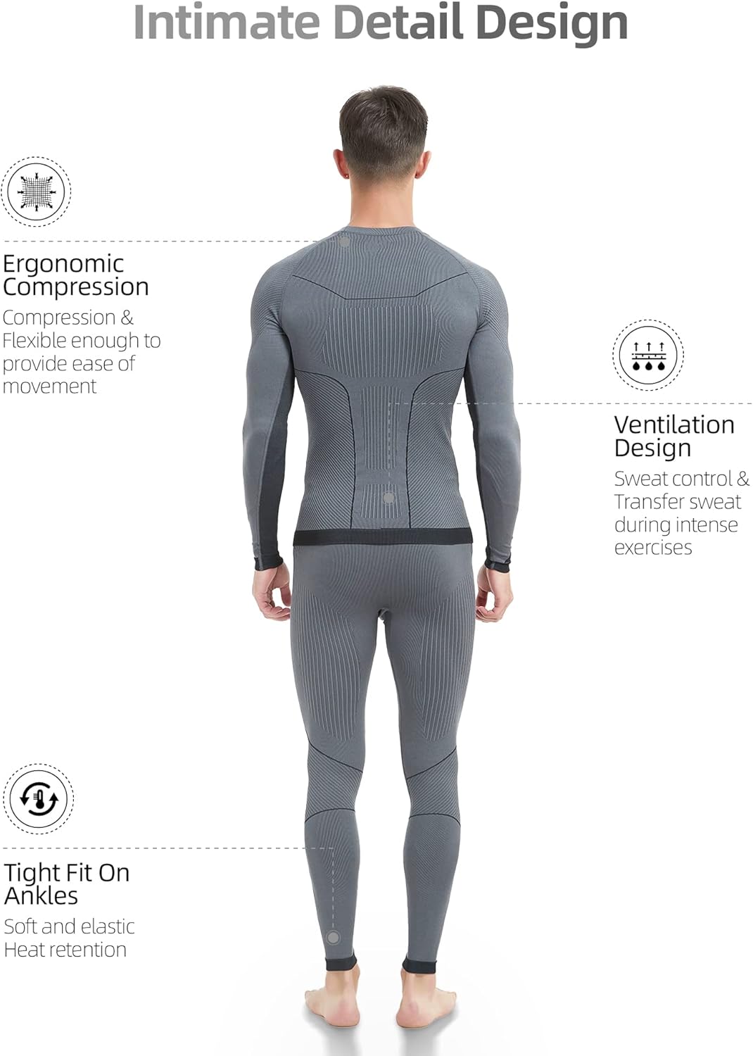 NOOYME Thermal Underwear Long Johns for Men - Long Underwear Base Layer for Cold Weather - Image 2