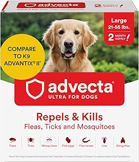 Advecta Ultra Flea and Tick Prevention for Dogs - Dog and Puppy Treatment and Control - Mosquito Repellent - Large, Fast Acting Waterproof Topical Drops, 2 Month Supply