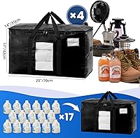 Vista 6 de TAILI - Bolsas de mudanza extra grandes, paquete de 4 bolsas negras resistentes para almacenamiento con ventana visible, asas envolventes