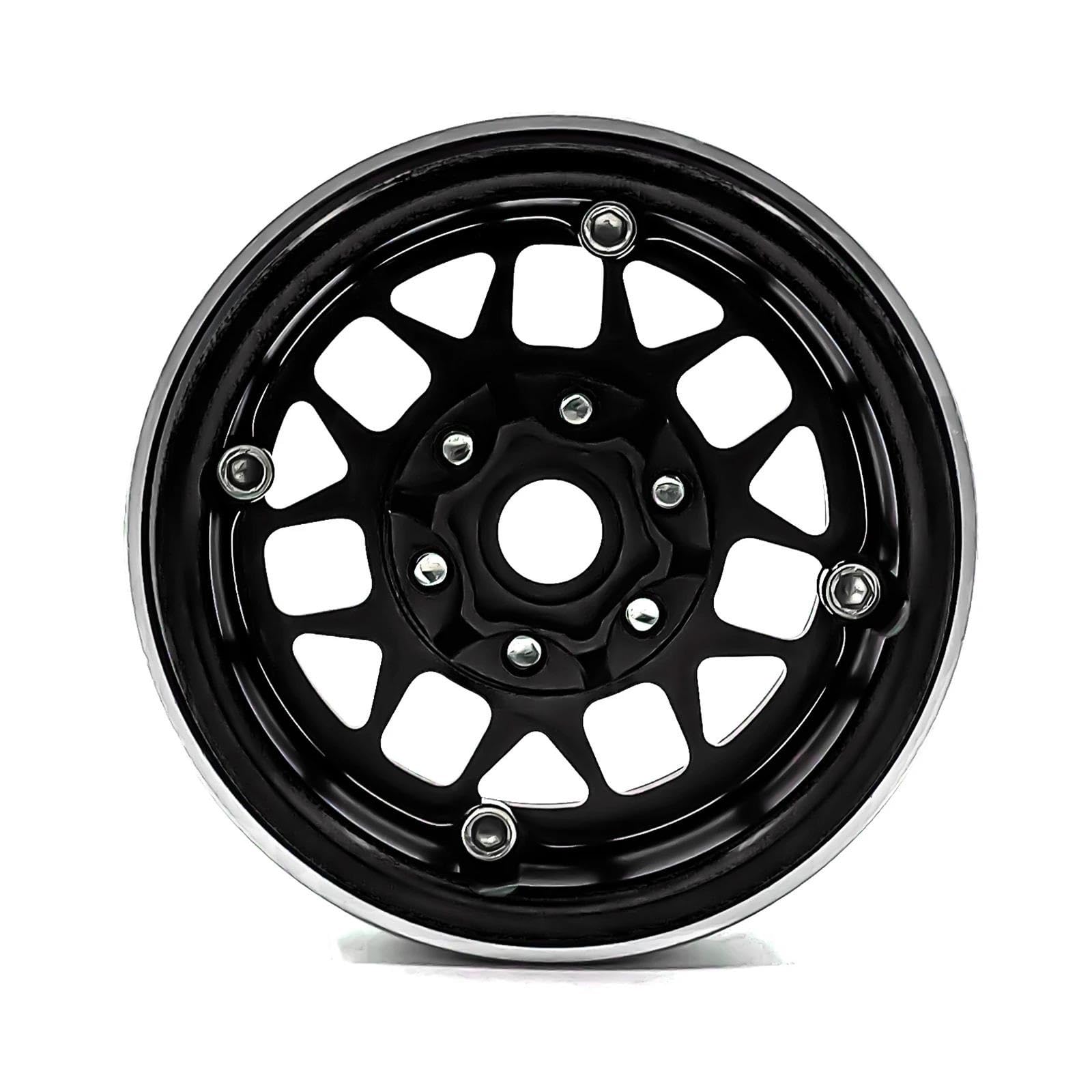 RC Car Pneumatico Ruota Compatibile con Traxxas per TRX-4 TRX4 D90 D110 TF2 per Axial SCX10 90046 4 Pezzi Cerchione in Metallo Beadlock 1.9 per 1/10 RC Rock Crawler