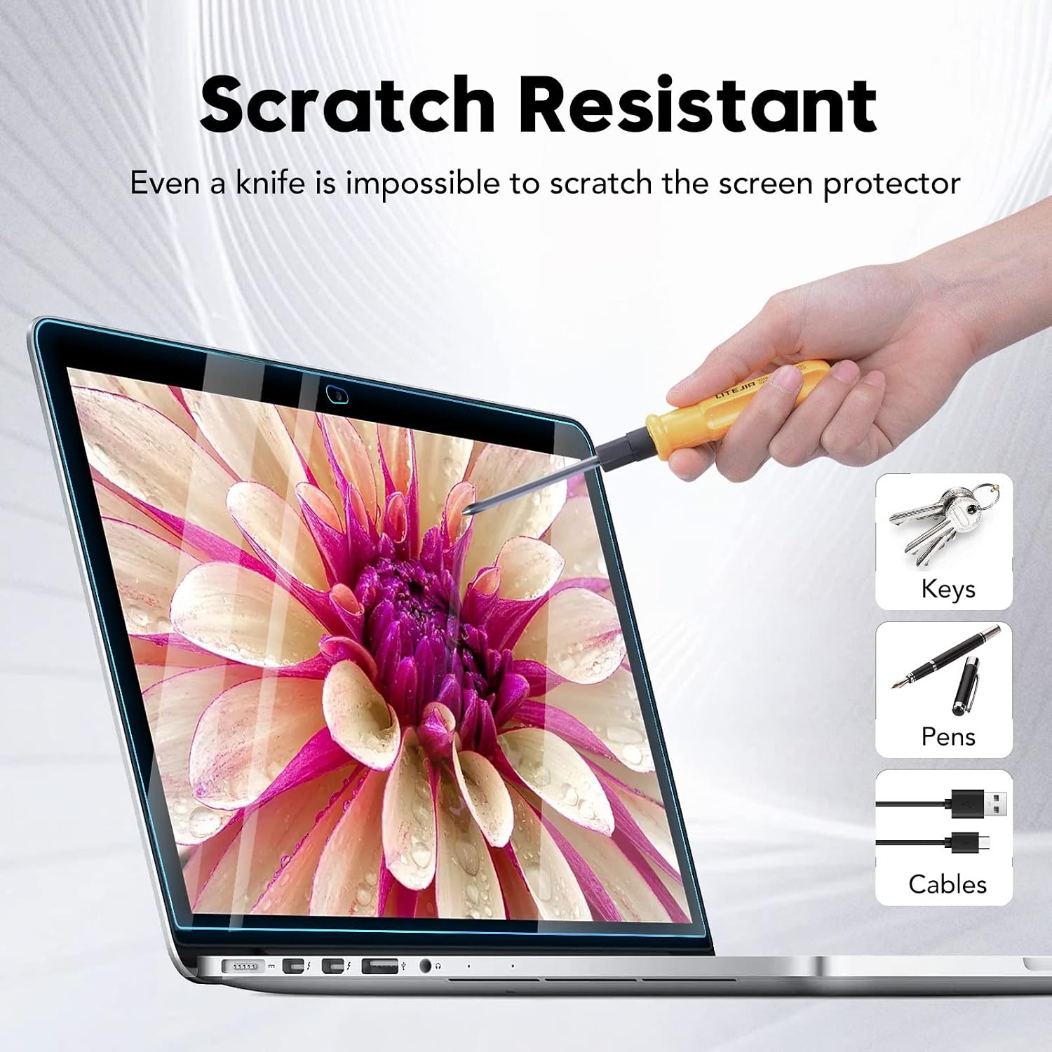 9H Hardness Tempered Glass Screen Protector for MacBook Pro 13 inch (M1/M2 2016-2022)/ MacBook Air 13 inch (M1 2018-2021), Bubble Free, Ultra Thin HD Transparency, Anti Scratch