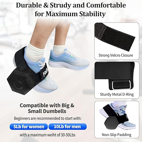 Miniatura 4 de Accesorio para mancuernas para entrenamiento de piernas, correas de sujeción para mancuernas de pie de mono para entrenamiento de gimnasio y