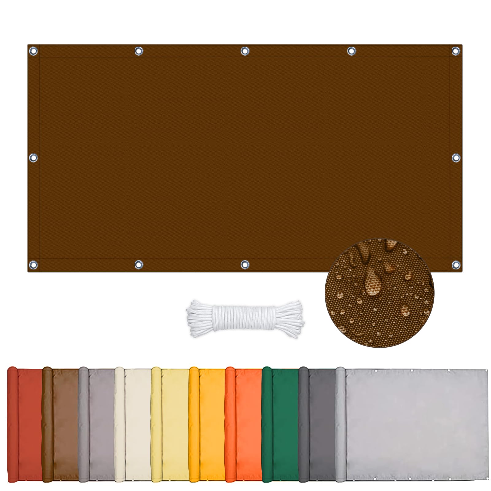 Toldo Vela Rectangular Impermeable, Vela Sombra Rectangular, 95% UV Resistente, Vela De Sombra Exterior, Toldos Exterior Terraza, Toldo Rectangular Para Balcon Patio Jardín Césped (1*2m, Color Crema) — view 13