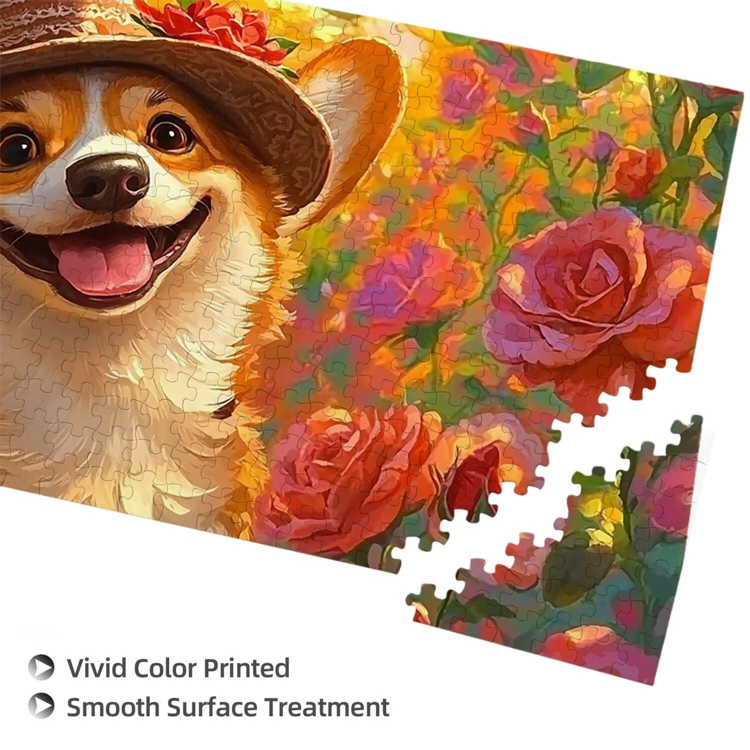 Puzzle para Adultos 1692 Piezas, Lindo Corgi Puzzle, Difícil, Desafiante, Rompecabezas Encajan Perfectamente, Letras en la Parte Posterior, sin Polvo, Regalo para Personas Mayores (179x31cm) v-597