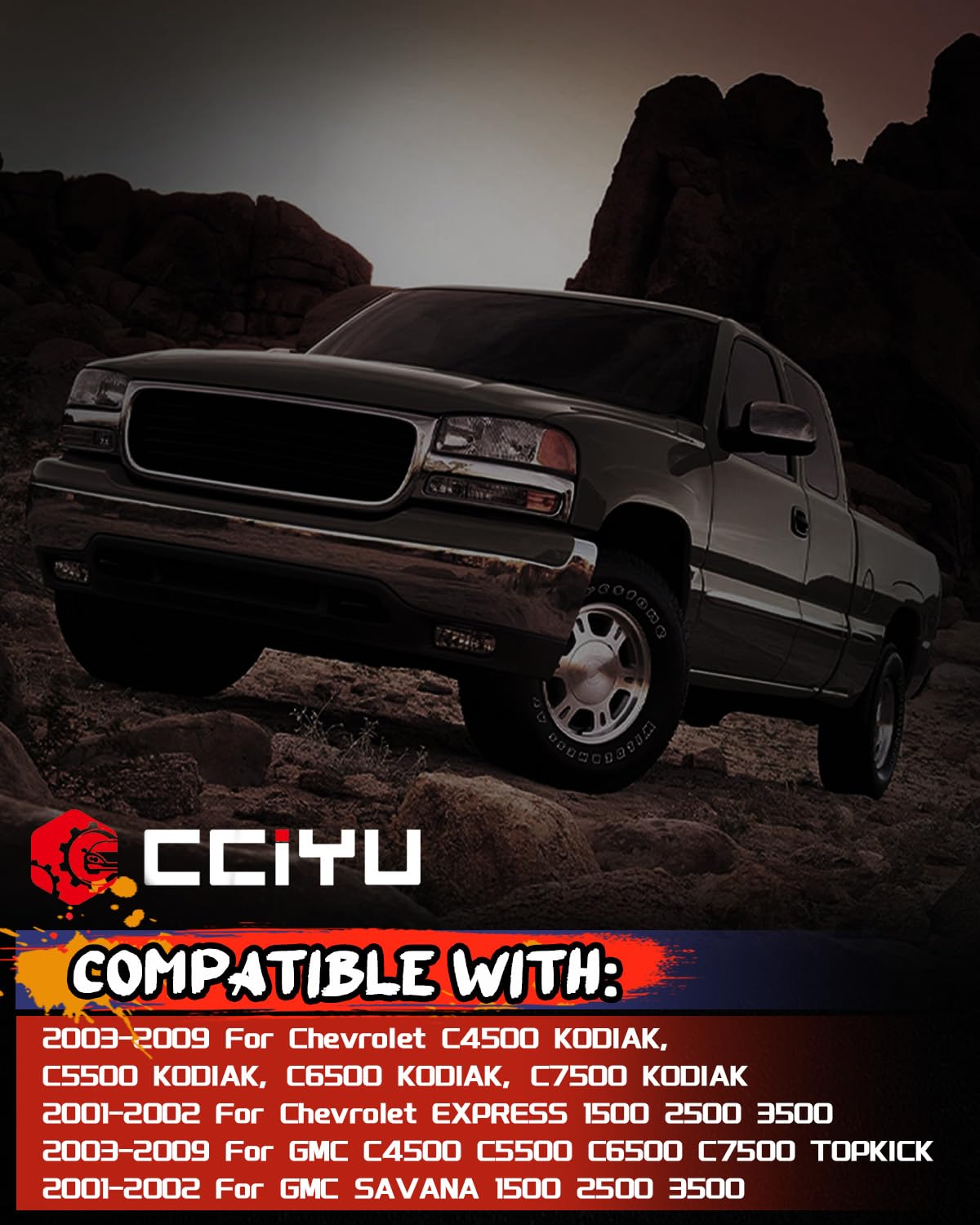 cciyu Multifunction Combination Switch, Push Button Actuator, Power Operation Mode, Black, For 2003-2009 Chevrolet/GMC C4500-C7500, 2001-2002 Chevrolet Express/GMC Savana 1500-3500