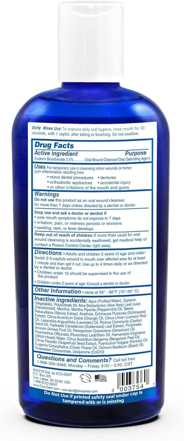 Eco- Dent Daily Rinse Ultimate Essential Mouth Care, Sparkling Clean Mint, 8 fl oz (237 ml) (Pack of 2 image 3