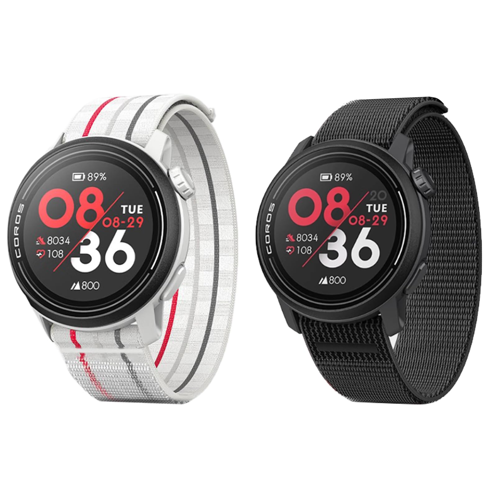 SUGARJAR 22MM Sport Nylon Strap for COROS PACE 3/APEX PRO/2 PRO/APEX 46mm for Women Men