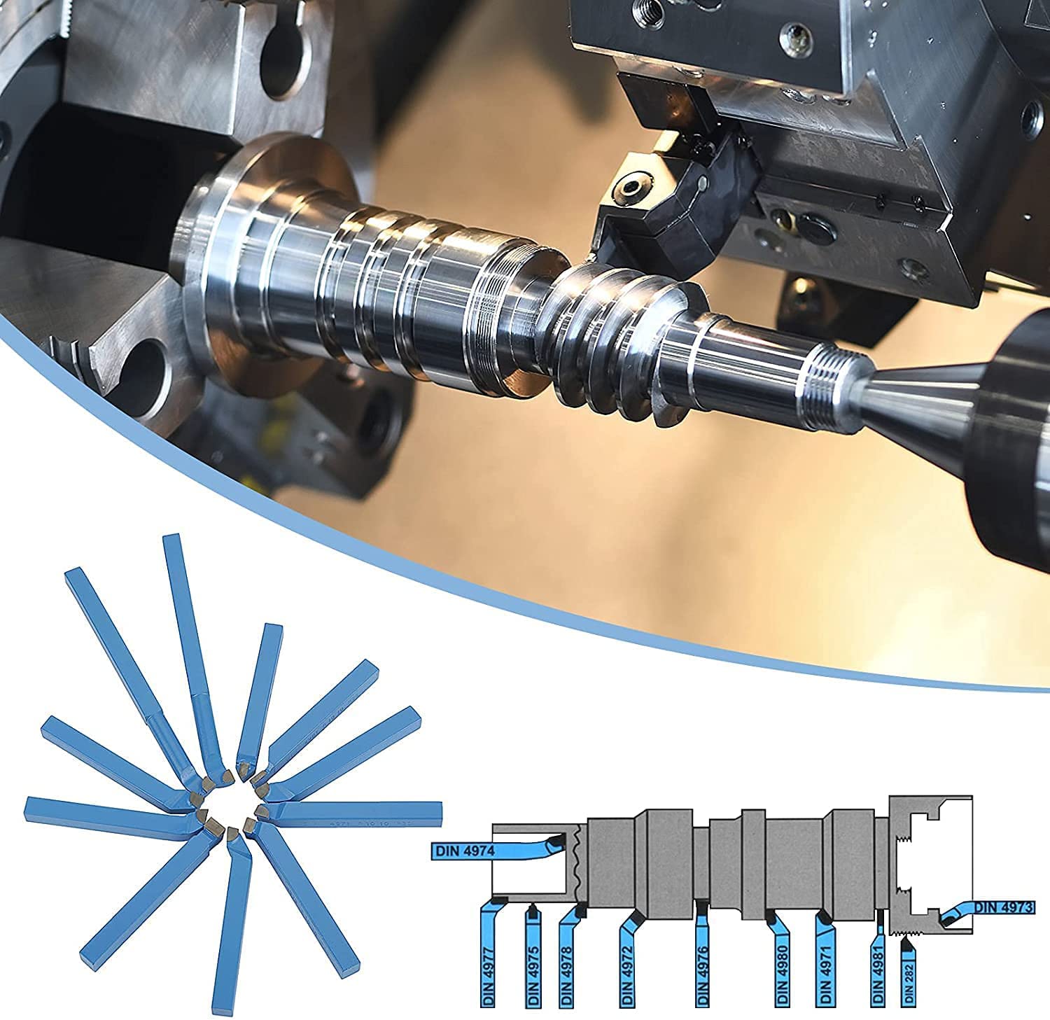 Herramientas de Torno 12mm, Punta de Carburo Herramienta 11 piezas Torno Torneado Fresado Juego Herramientas de Corte de Fresado de Soldadura para Herramientas de Torno de Metal