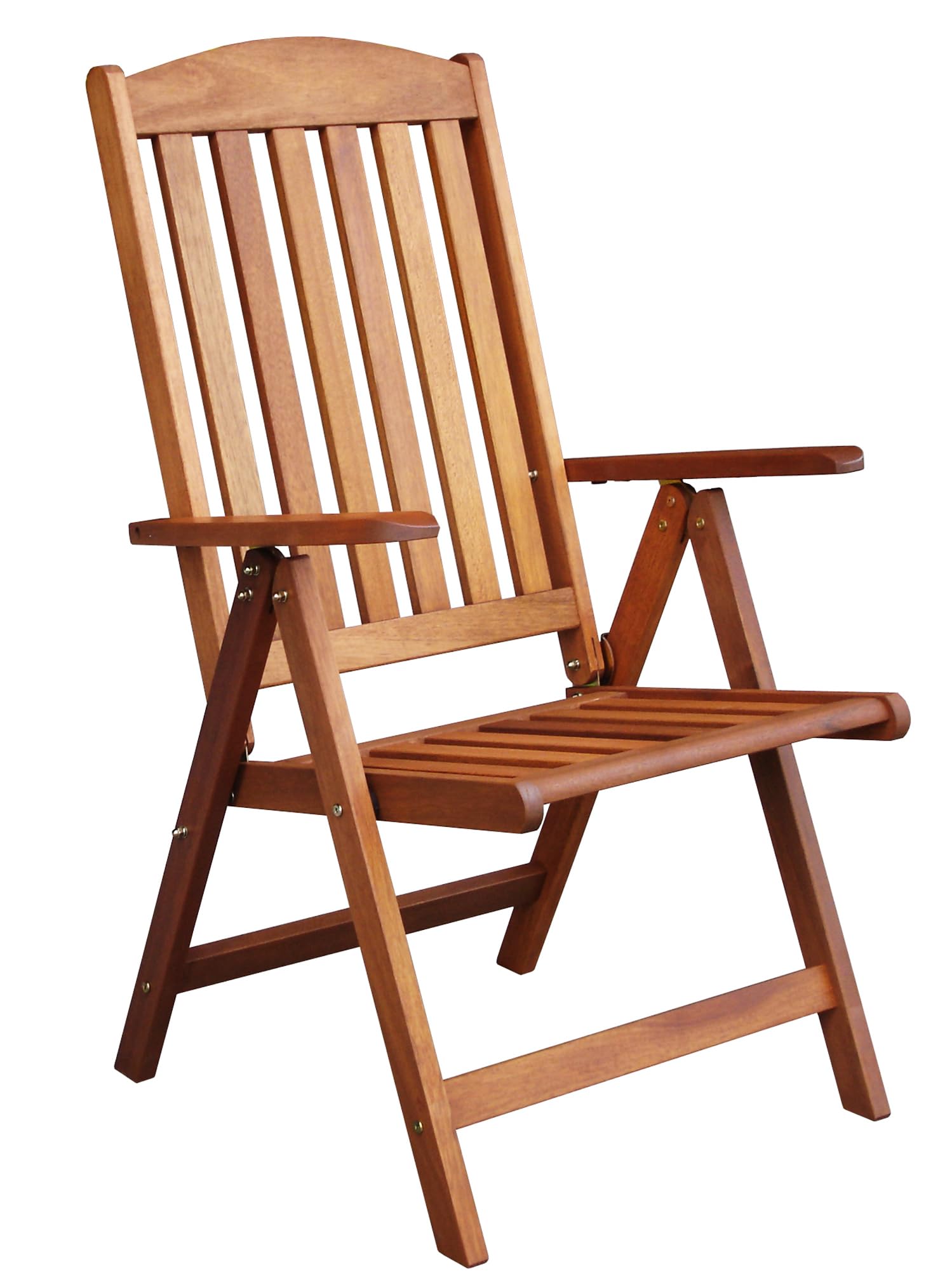 AVANTI TRENDSTORE - Seminara - Sedia pieghevole da giardino o balcone, con schienale reclinabile e braccioli, in legno teak massiccio. Dimensioni LAP 63,5x110x76 cm Anche in set da 2 e 4 sedie.