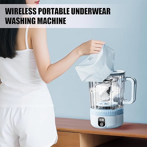 Miniatura 7 de Lavadora de ropa interior, mini lavadora portátil de 2.5 litros, mini lavadora limpia profundamente ropa pequeña para apartamento, dormitorio, RV,