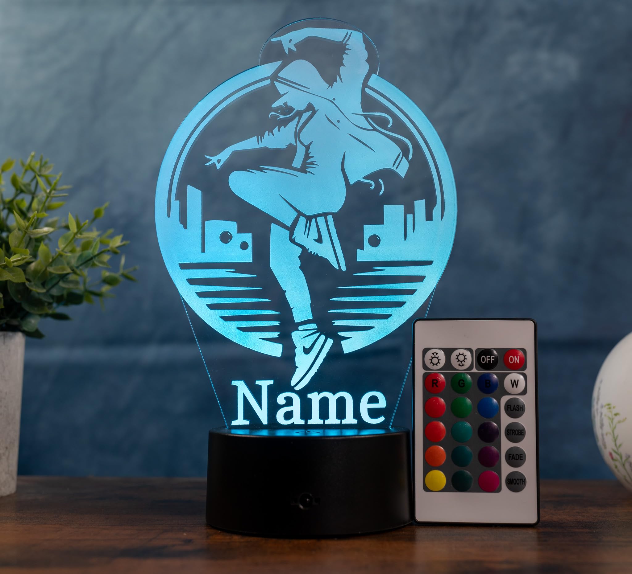 Lampada Hip Hop personalizzata – Luce notturna LED con nome | Regalo di streetdance per ragazze e donne | Lampada decorativa da ballo per cameretta, camera da letto e fan di urban dance
