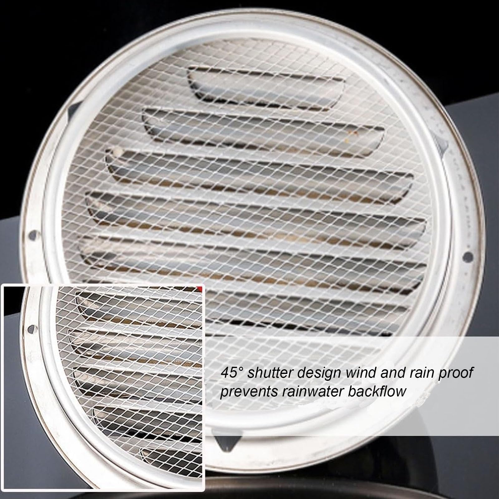 Rejilla de ventilación para Chimenea con Rejilla, Resistente a la Intemperie, fácil de Limpiar, Apta para Cocina, baño, Garaje, ventilación de Pared y Escape (16 cm)