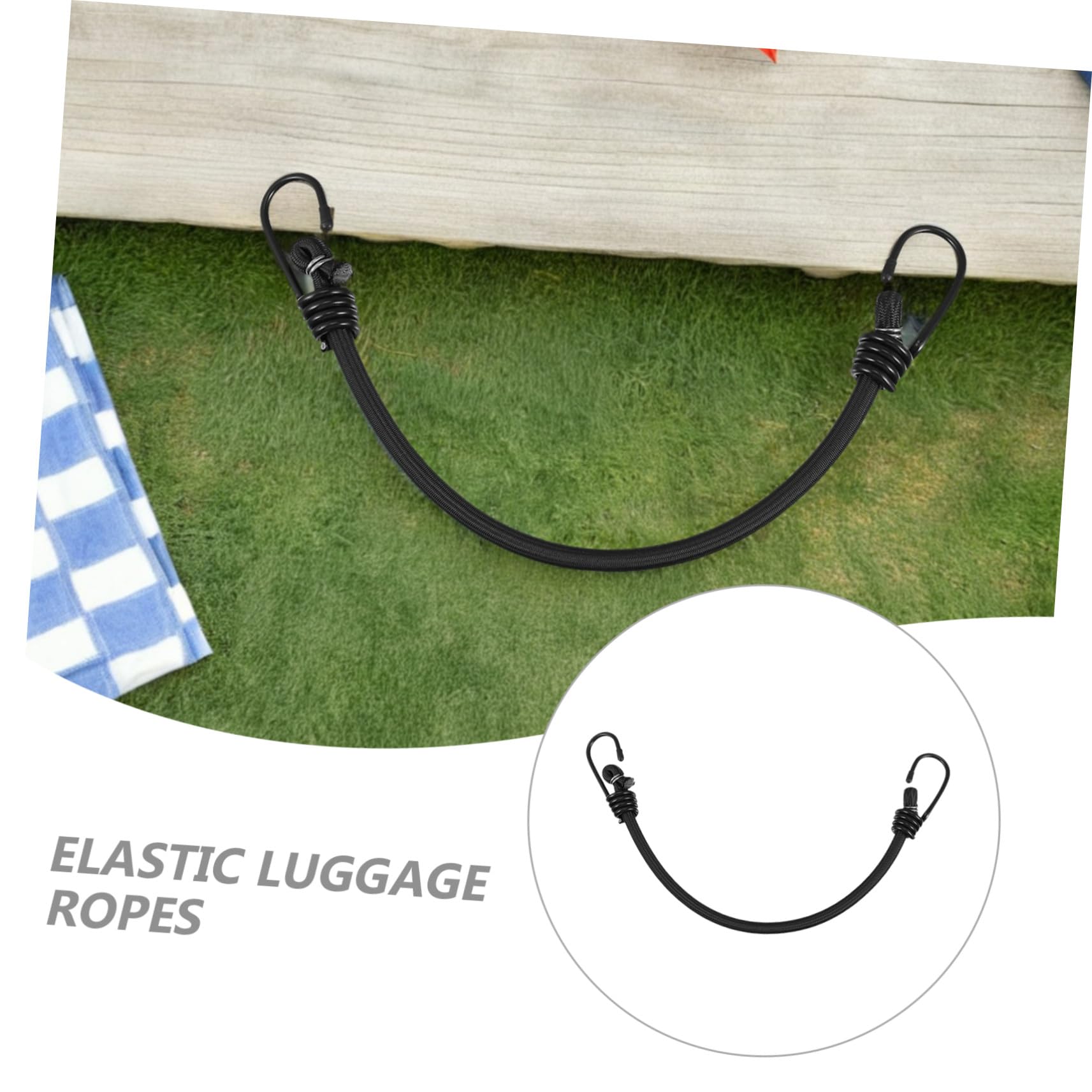 6 Pezzi Corde Elastiche Resistenti con Ganci Cinghie Fissaggio Elastico Antivento per Campeggio Bagagli Scooter e Tende Outdoor