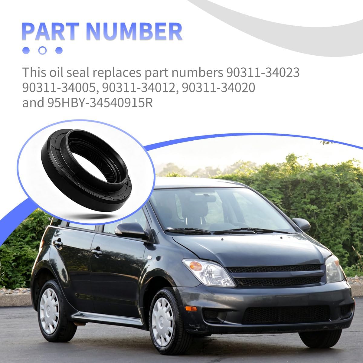 90311-34023 Axle Shaft Oil Seal | Fits Toyota Scion Corolla Matrix Echo Yaris XA XB IQ | Manual Transaxle Seal | 1 Pack