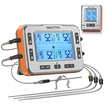 Review SMARTRO X50 Wireless Meat Thermometer 4 Probes 500ft Long Range BBQ Alarm Thermometer for Smoker Grilling Kitchen Food Cooking Thermometer for Meat Review SMARTRO X50 Wireless Meat Thermometer 4 Probes 500ft Long Range BBQ Alarm Thermometer for Smoker Grilling Kitchen Food Cooking Thermometer for Meat