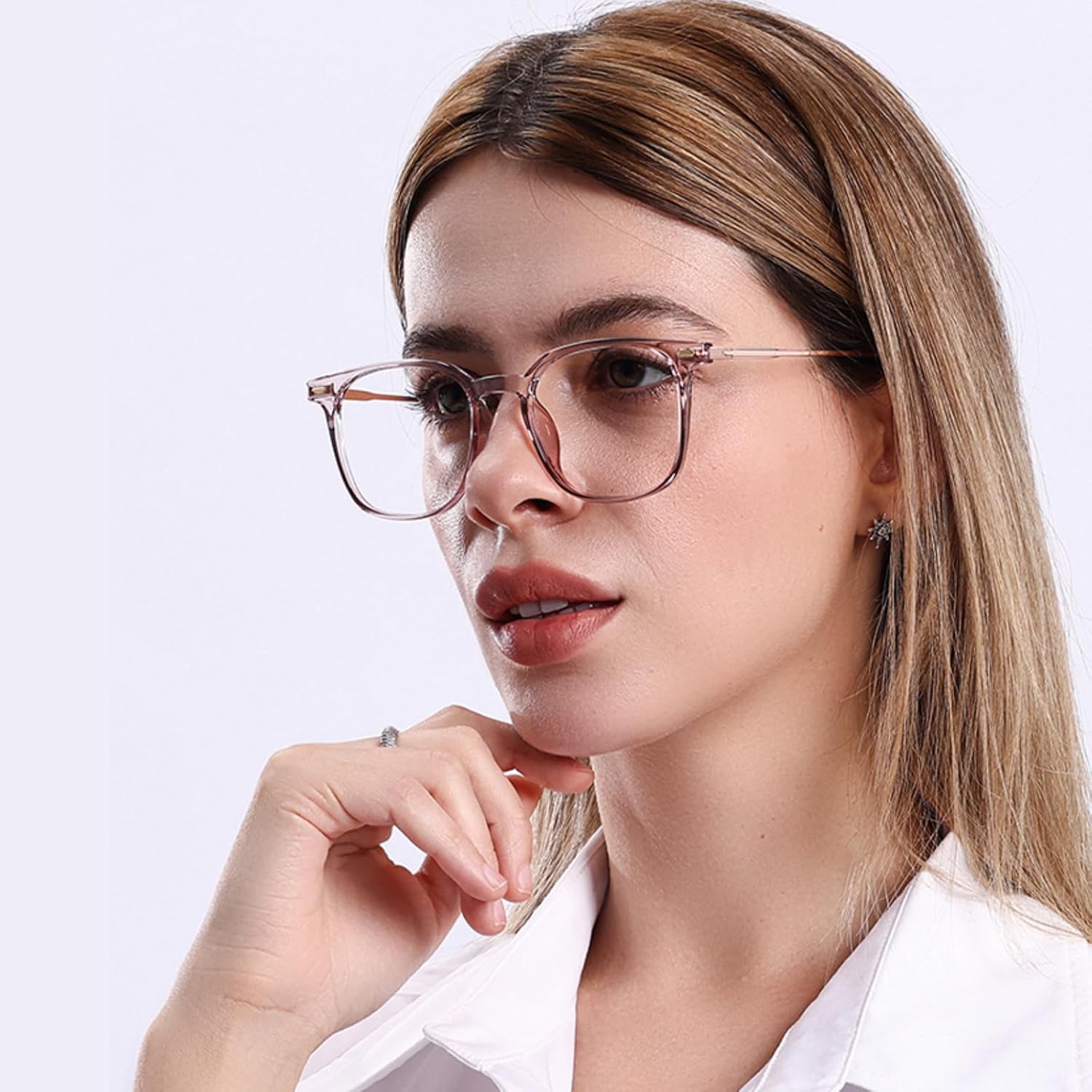 Firmoo Blue Light Blocking Glasses for Men Women Classic Square Frame Computer Glasses, Lightweight TR90 Frames