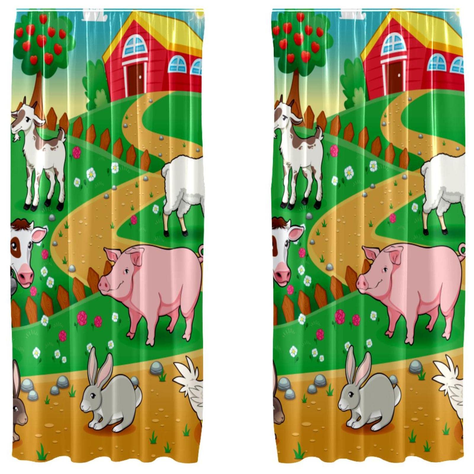 Rideaux occultants animaux de la ferme pour chambre d'enfant et ambiance ludique