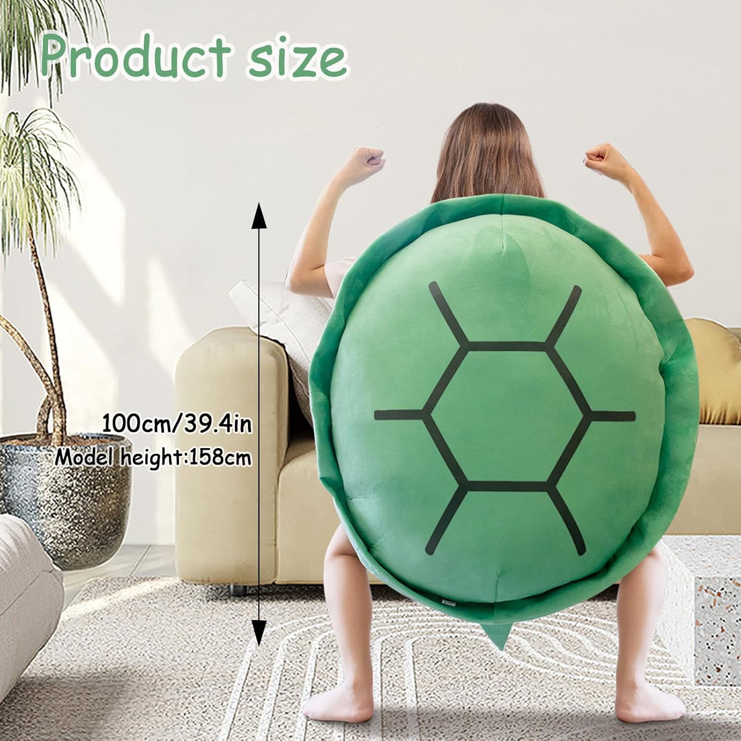40 Inch Wearable Turtle Shell Pillows Tortoise Shell Stuffed Animal Turtle Plush Cushion Toy Dress Up for Adult