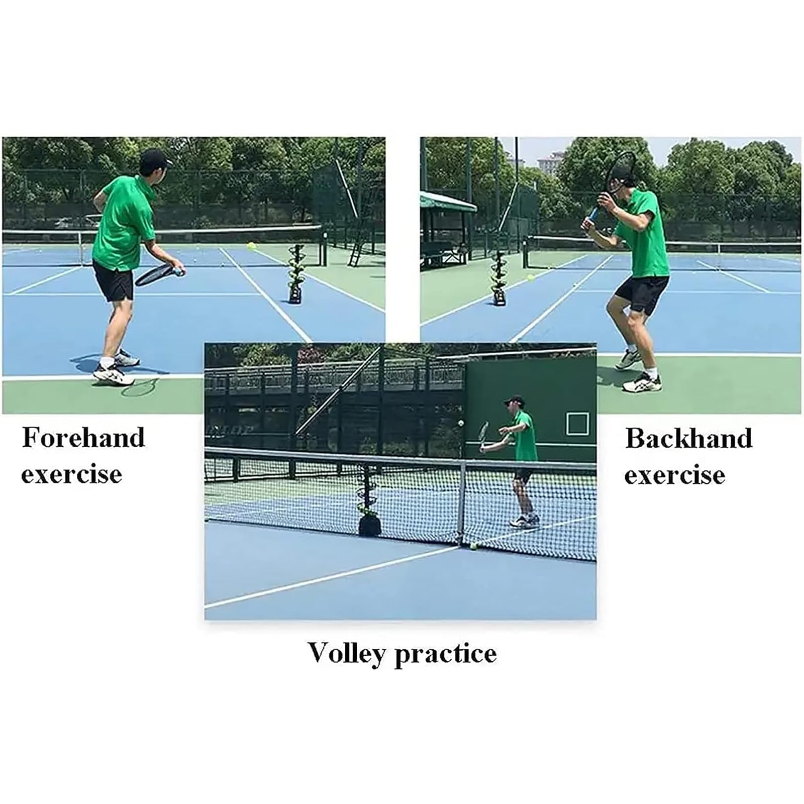 Máquina de pelotas de tenis Lanzador 30 pelotas 4 niveles ajustables 2 métodos de alimentación