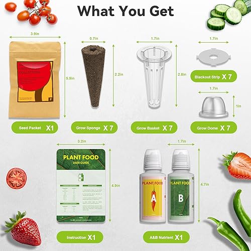 Miniatura 2 de Kit de semillas con cápsulas surtidas de frutas y verduras para Aero, sistema de cultivo hidropónico inbloom de 5 vainas, 7 cápsulas (más de 350