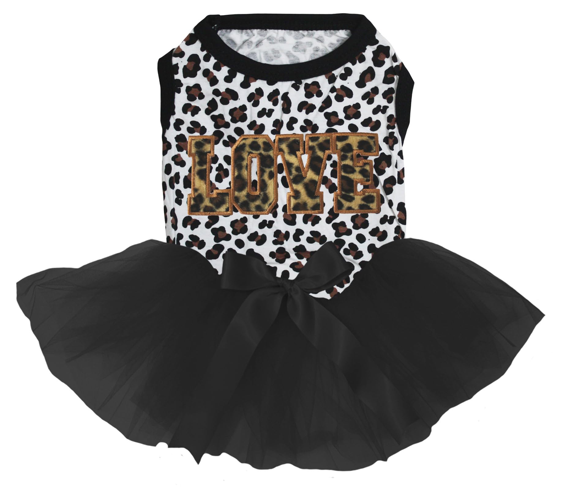 Robe pour chien contre le froid Leopard Love noire et léopard taille XL