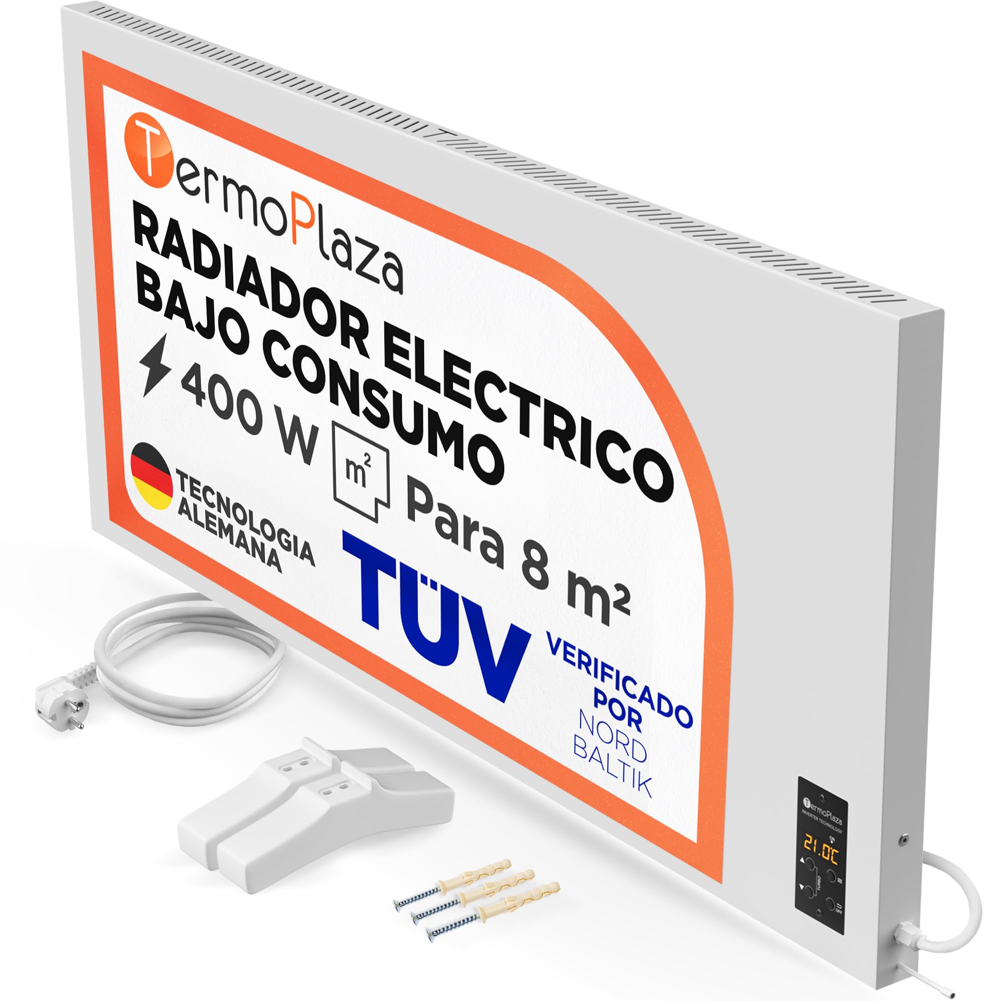 Panel Calefactor Híbrido De Infrarrojos Y Convección Schmidbauer, 1000W, Para Habitaciones De 10-20 M², Con Termostato